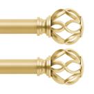 Barra de cortina TVWOO Gold Decorative Farmhouse, pacote com 2 unidades: 90-220 cm