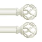 Barra de cortina TVWOO White Decorative Farmhouse, pacote com 2 unidades, 90-220 cm