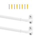 Barra de cortina TYRON, faixa parafusada ajustável de 30 a 45 cm, pacote com 2 unidades, branca