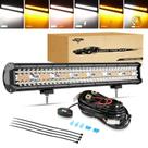 Barra de Luz LED Auxbeam de 20 Pulgadas 420W 6 Modos Ámbar Blanco Estroboscópico