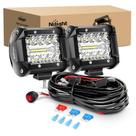Barra de luz LED Nilight 60W 10cm Flood Spot Combo 2 peças com kit
