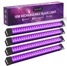 Barra de luz negra Sayitwill 10 W recarregável, kit com 4 unidades Barra de luz negra Sayitwill 10 W recarregável, kit com 4 unidades