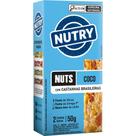 Barra de Nuts Cereal Castanhas Amêndoas Coco Fonte Fibras Ômega 9 Nutry