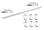Barra De Parede Cozinha 6 Ganchos 80cm Com Kit Instalação Aereo Suspenso Pendurar Utensilios Acessórios Cozinha Barra De Parede Cozinha 6 Ganchos 80cm Com Kit Instalação Aereo Suspenso Pendurar Utensilios Acessórios Cozinha