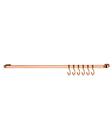 Barra De Piatina 45 cm Com 6 Ganchos Para Parede Cozinha Cobre Rose Gold - 2411rg Future