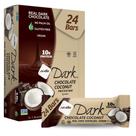 Barra de proteína NuGo, chocolate amargo, coco, 10 g, vegana, 24 unidades