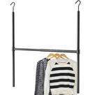 Barra de suspensão de armário, utensílios domésticos simples, ajustável em preto Barra de suspensão de armário, utensílios domésticos simples, ajustável em preto
