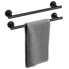 Barra de Toalha Bubxo Preto Fosco 51 cm Aço SUS304 Kit com 2