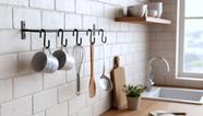 Barra de Utensílios para cozinha Suporte com 5 Ganchos Móveis Barra de Utensílios para cozinha Suporte com 5 Ganchos Móveis