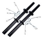 Barra oca 40cm kit 02 barras e 04 presilhas halteres para treino academia musculação