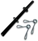 Barra Oca 40cm Preto p/ Halteres c/ Presilhas - JFIT