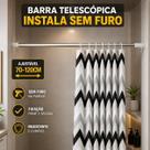 Barra Para Cortina De Banheiro Ajustável 70x120cm Telescópica Sem Furo Prática Resistente E Durável Barra Para Cortina De Banheiro Ajustável 70x120cm Telescópica Sem Furo Prática Resistente E Durável