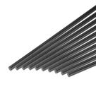 Barra sólida redonda de haste de plástico ABS 4 mm x 400 mm preta MECCANIXITY