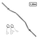 Barra W Fitness Tubo Oca 1,20m Prata com Presilhas Barra W Fitness Tubo Oca 1,20m Prata com Presilhas