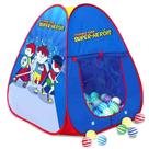 Barraca Cabana Azul Meninos com 100 Bolinhas Super Heróis