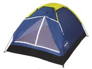 Barraca camping 2 pessoas azul impermeável com bolsa mor