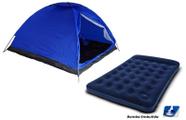 Barraca Camping 2x2x1,35m + Colchão Casal C/ Bomba Infladora