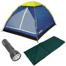 Barraca Camping até 4 Pessoas com Saco de Dormir MOR e Lanterna VONDER