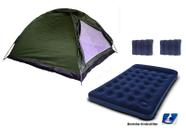 Barraca camping + colchão casal c/ inflador + 2 travesseiros
