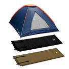 Barraca de Camping Panda NTK 2 pessoas Coluna d'água 600mm + 2x Colchonetes Auto-Infláveis Isolates Térmicos Verde/Preto