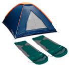 Barraca Iglu 2 Pessoas + 2x Sacos de Dormir Freedom Baixas Temperaturas Verde/Cinza - NTK Barraca Iglu 2 Pessoas + 2x Sacos de Dormir Freedom Baixas Temperaturas Verde/Cinza - NTK