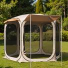 Barraca Pop Up Portátil EAST OAK 366x366 cm Bege