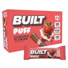 Barras de Proteína Built Bar Puff Morango com Creme 15g de Proteína 12 Unidades