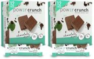 Barras de wafer de proteína Power Crunch, chocolate e menta, 40 g, pacote com 24