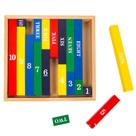 Barras decimais coloridas Montessori para reconhecimento de números