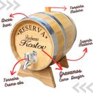 Barri De Carvalho P/ Cachaça 5l Gravado Brasão Do Seu Time C/ Torneira Prremium
