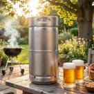 Barril de Chopp 15 Litros Slim em Aço Inox 304 com Válvula S Padrão Resistente à Corrosão