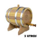 Barril de Madeira Amburana e Jequitibá Natural com Aro Inox - 3 Litros