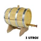 Barril de Madeira Amburana / Umburana Natural com Aro Inox - 3 Litros