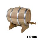 Barril de Madeira Jequitibá Natural com Aro Inox - 1 Litro