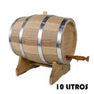 Barril de Madeira Jequitibá Natural com Aro Inox - 10 Litros