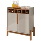 Barzinho c/2Pts Adega p/Sala De Jantar 50522 OffWhite Cedro