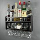 Barzinho de Parede Aparador Para Bebidas Para Sala Tema Bar 49x26cm Cor Preto