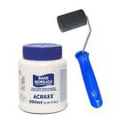 Base Acrílica para Artesanato Branca 250ml Acrilex Atóxica + Rolo de Pintura Tigre 5cm Kit para Pintura em Madeira MDF