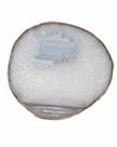Base Bandeja Platter 21x20 em pedra Agata natural branca