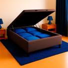 Base Baú Casal Suede Marrom PoliConfort 138x188x26