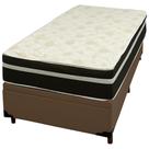 Base Baú em material sintético com Colchão Bio Classic Solteiro com Molas Ensacadas 67x188x88cm Bio Flex Cor Marrom