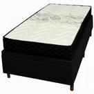 Base Baú em material sintético com Colchão Pasquale D45 Solteiro 60x188x88cm Paropas Cor Preto