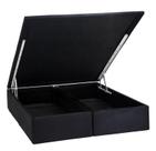 Base Baú Queen Conceito Suede Preto (158x198x037) Base Baú Queen Conceito Suede Preto (158x198x037)