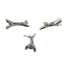 Base Bico de Pato 30mm 10pçs Com Suporte Metal Níquel Artesanato 17g Base Bico de Pato 30mm 10pçs Com Suporte Metal Níquel Artesanato 17g