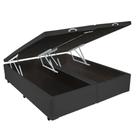 Base Bipartida Baú Casal em Suede 41x188x138 Universal Blindado Cor Preto