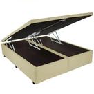 Base Bipartida Baú Queen em Suede Universal 41x198x158 Blindado Cor Bege