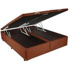 Base Bipartida Baú Queen em Veludo Universal 41x198x158 Blindado Cor Marrom