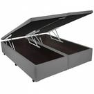 Base Bipartida Baú Universal Casal 43x188x138 Tecido material sintético Blindado Cor Cinza