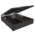 Base Bipartida Baú Universal Casal 43x188x138 Tecido material sintético Blindado Cor Preto