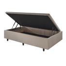 Base Box Baú 96x203x34 Solteirão cm Linho Bege